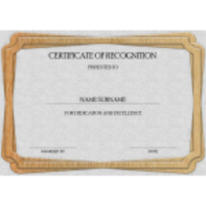 Certificate of Recognition thumb